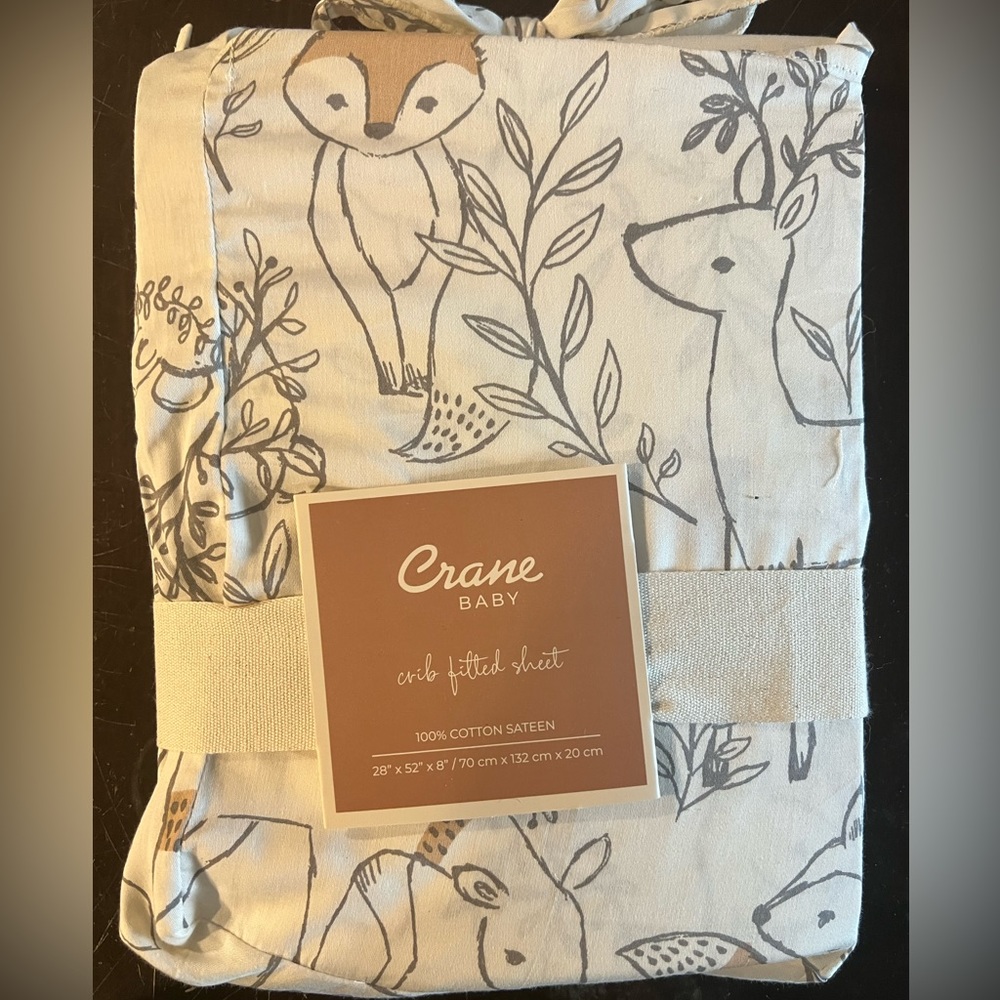 Crane Baby Crib Sheets - Woodland Animal NEW